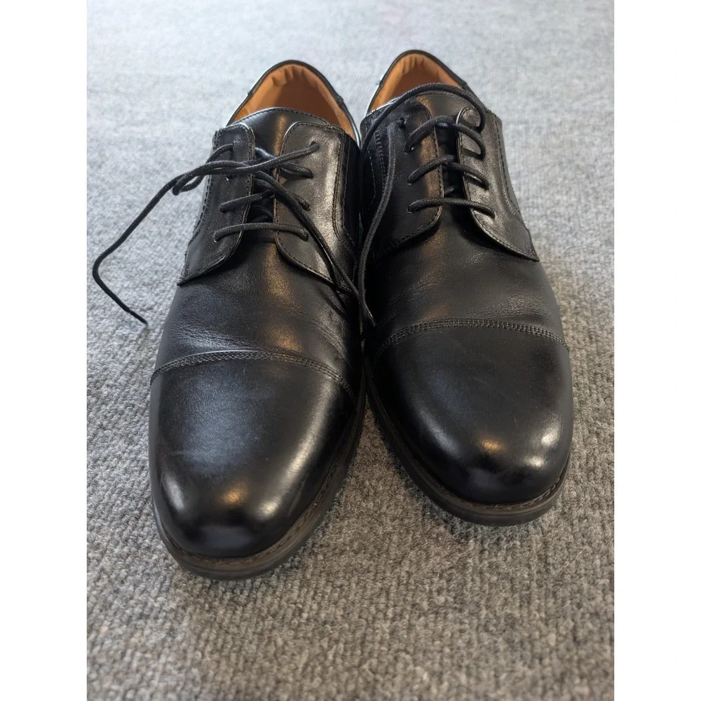 Florsheim Mens 13 D Comfortech Ortholite Black Leather Cap Toe Oxford Shoes 1213